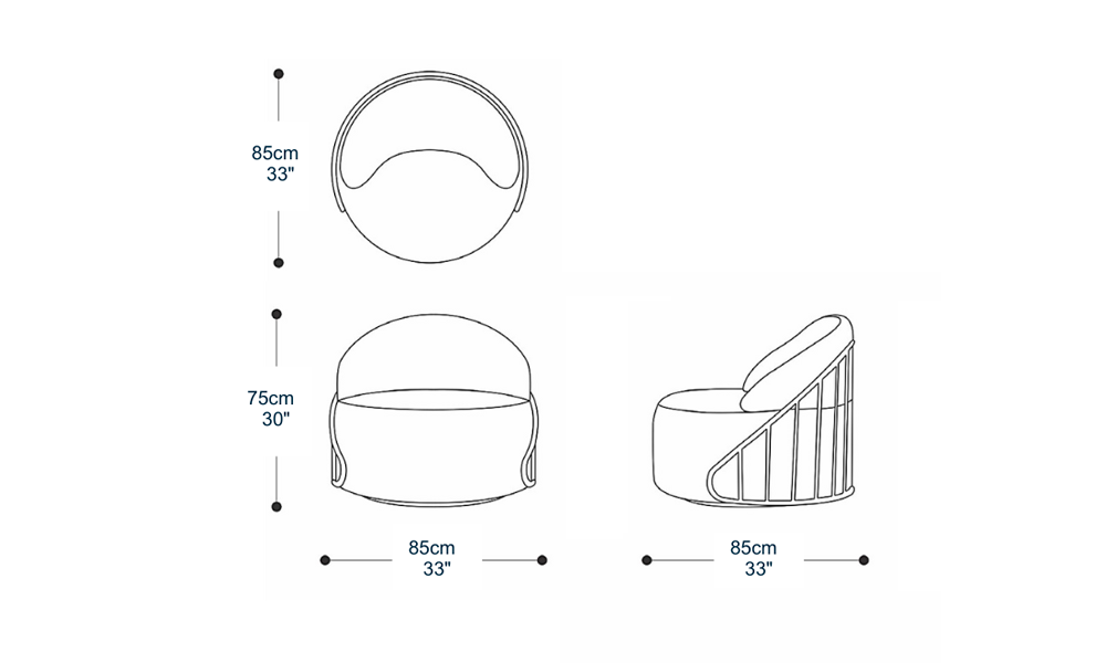 Image of the main dimensions of the product